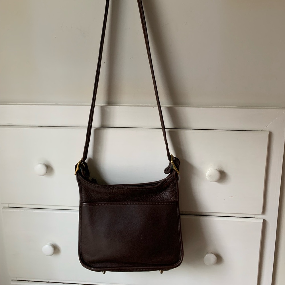 Vintage brown leather Coach shoulder bag 9966